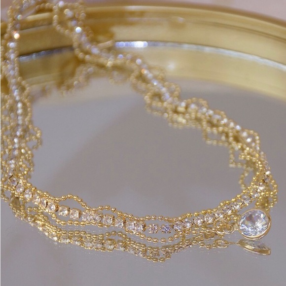 New crystal choker female summer light luxury niche design sense necklace - Picture 1 of 6